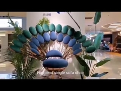 เก้าอี้โซฟาเดี่ยวออกแบบนกยูงโซฟาเดี่ยวหรูหราแสงร่วมสมัยคลาสสิก