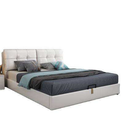 ซื้อ เตียงหนังสีขาวสุดหรู Modern Soft Art Hotel Room Bed online manufacture
