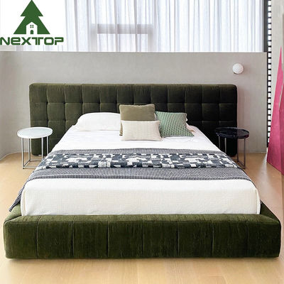 ซื้อ เฟอร์นิเจอร์ห้องนอนโรงแรมโมเดิร์นรีสอร์ทชุดเตียงกำมะหยี่สีเขียวหรูหราขนาดคิงไซส์ online manufacture