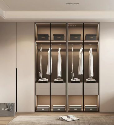 Light Hotel Room Cabinets ตู้เสื้อผ้าโรงแรม Modern แผ่นหิน 2*0.6ม