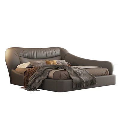 Anti Fall Hotel Bedroom Furniture เตียงหนัง Soft Pack 1.8m Oak Nordic Bed