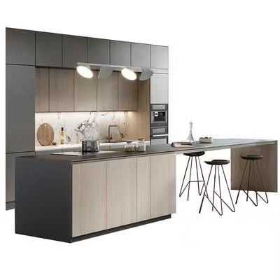 Back Restaurant Kitchen Cabinets Modern Hotel ครัวรวม