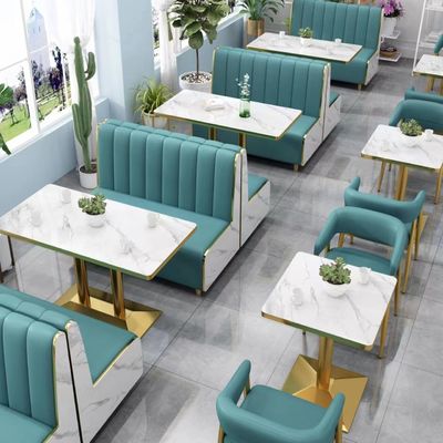 Leather Hotel Restaurant Furniture Marble Art Modern Booth Seating