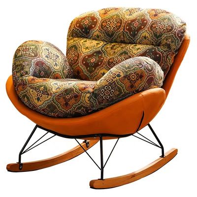 Retro Classic Rocking Sofa Chair Simple Palace Grain สำหรับบ้านโรงแรม