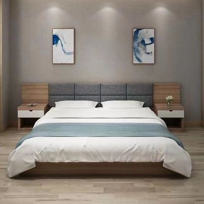 Classic Luxury White Solid Oak Double Bed Hotel Bedroom Soft Bed