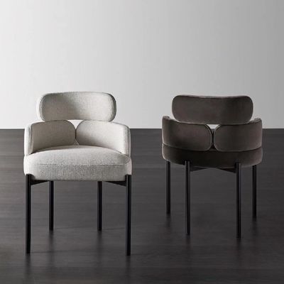 เก้าอี้รับประทานอาหารหุ้มเบาะแบบประหยัด Half Arc Backrest เก้าอี้ร้านอาหารโรงแรม