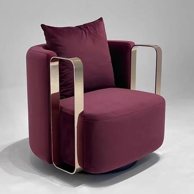 Fuchsia Creative Luxury เก้าอี้โซฟากำมะหยี่สีทองเก้าอี้นวมสแตนเลส Custom