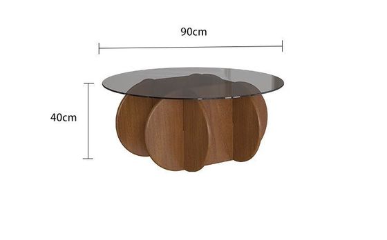 Simple Light Luxury Solid Wood โต๊ะกาแฟอะครีลิคห้องนั่งเล่นโต๊ะน้ำชากลม