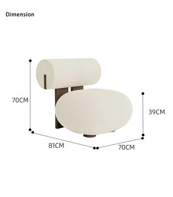 Light Luxury Hotel Furniture Creative Living Room โซฟาไม้เนื้อแข็งเดี่ยว