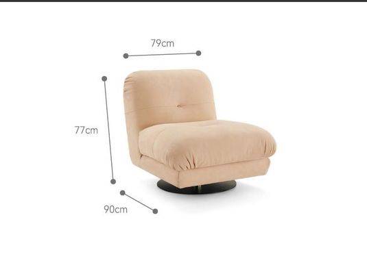 เฟอร์นิเจอร์ล็อบบี้โรงแรมระดับไฮเอนด์ Simple Frosted Leather เก้าอี้เลานจ์เดี่ยวหมุนได้