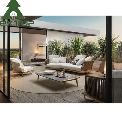 สาย Outdoor Pool Sectional Sofa Set ชุดสวนหรูหราขนาดใหญ่