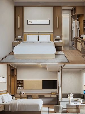 เฟอร์นิเจอร์ห้องนอน 5 ดาวแบบโมเดิร์น แบบมาตรฐาน เตียงไม้ที่สบาย