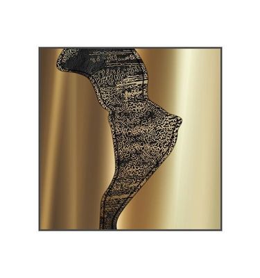 Custom Golden Premium Square Wall Art Hotel Entryway การตกแต่งโลหะ การวาดภาพผนัง